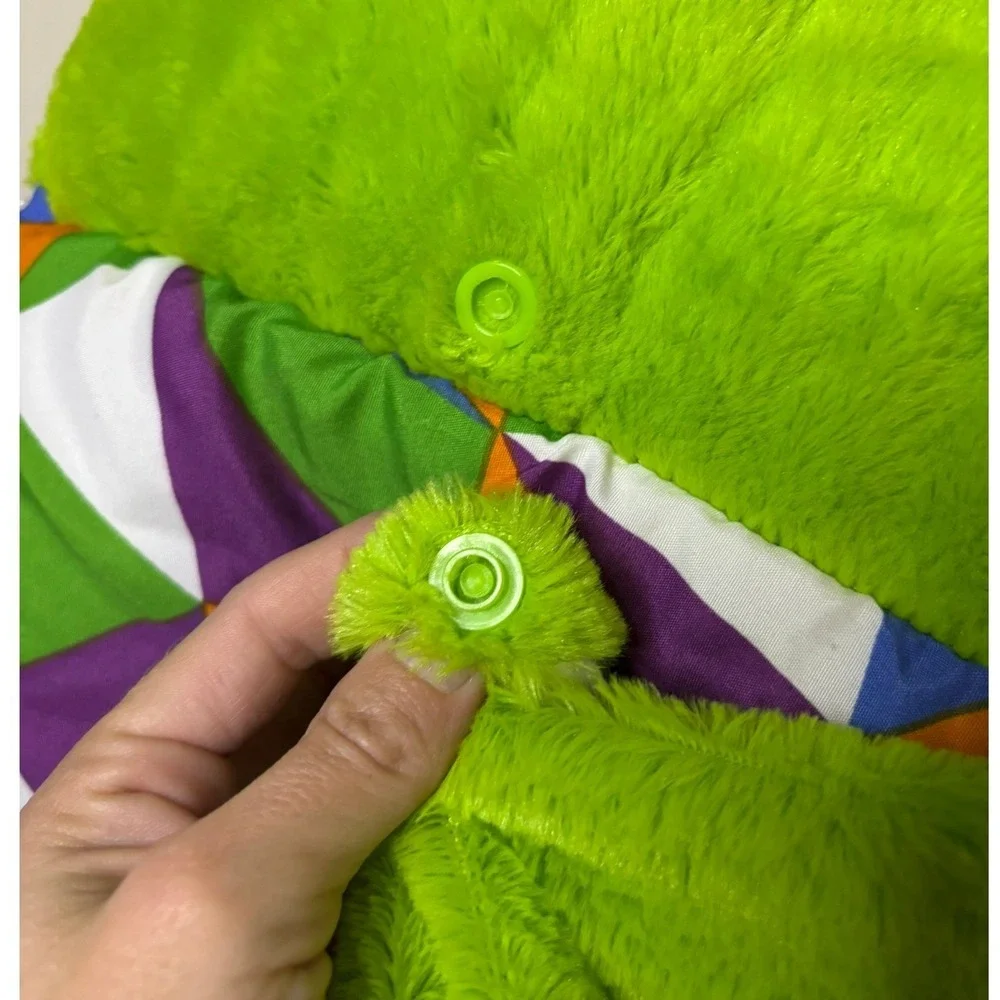 Happy Nappers Green Dragon Sleeping Bag Kids Plush Pillow Geometric Pattern